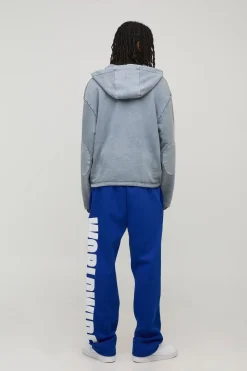 boohooMAN Sweat à capuche surdimensionné à coupe carrée, effet usé avec encolure déchirée<Homme Sweats À Capuche Et Sweatshirts|Sweats À Capuche Et Sweats