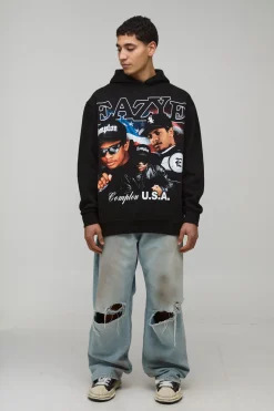 Sweat à capuche surdimensionné imprimé avec licence Eazy-E