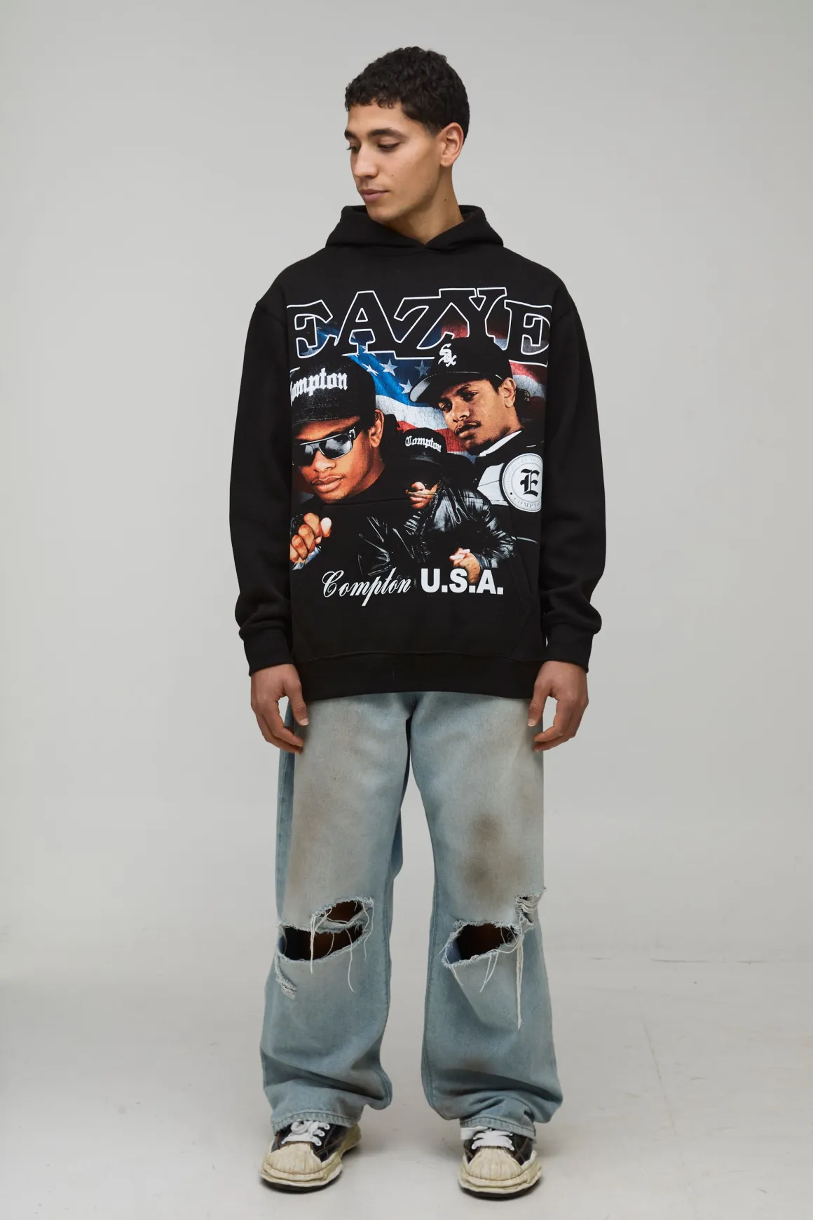 Sweat à capuche surdimensionné imprimé avec licence Eazy-E