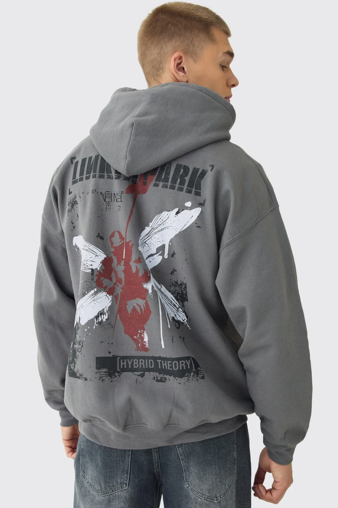 Sweat à capuche surdimensionné sous licence Linkin Park Wash