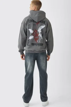 Sweat à capuche surdimensionné sous licence Linkin Park Wash