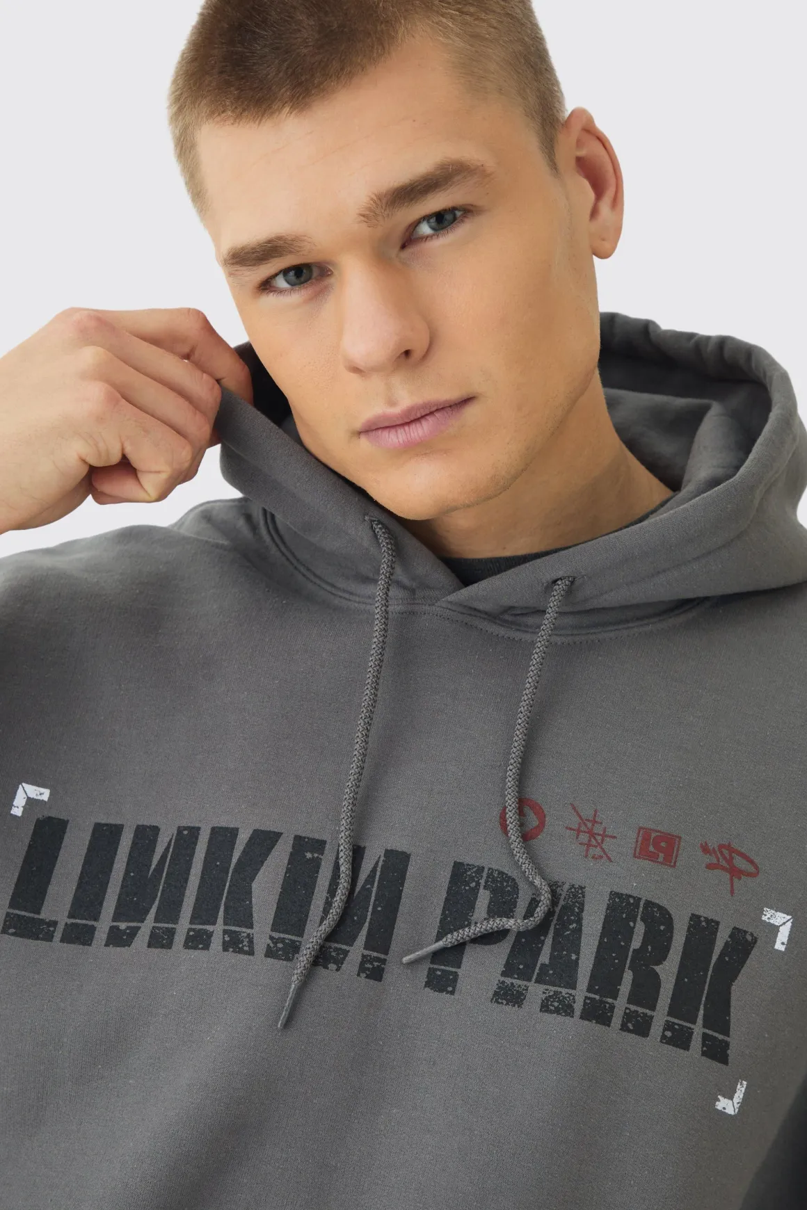 Sweat à capuche surdimensionné sous licence Linkin Park Wash