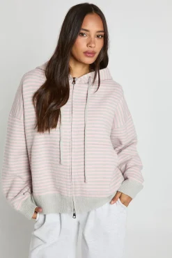 Sweat à capuche surdimensionné en maille épaisse avec fermeture éclair intégrale