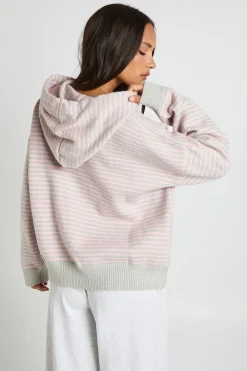Sweat à capuche surdimensionné en maille épaisse avec fermeture éclair intégrale