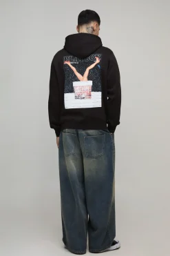 Sweat à capuche tall surdimensionné Playboy Noël Licence Imprimée
