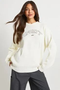 Sweat à capuche tricoté brodé sportif