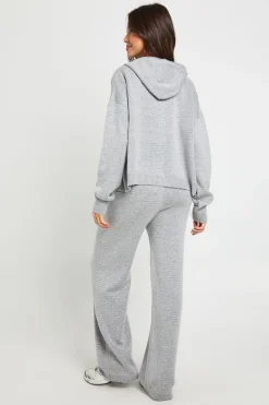 boohoo Sweat à capuche tricoté oversize à boutons et pantalon à jambes larges<Femme Pulls Et Gilets|Toutes Les Mailles