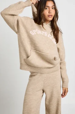 Sweat à capuche tricoté surdimensionné Sports Club et pantalon
