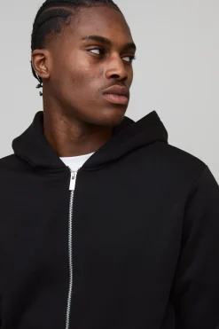Sweat à capuche zippé à coupe régulière
