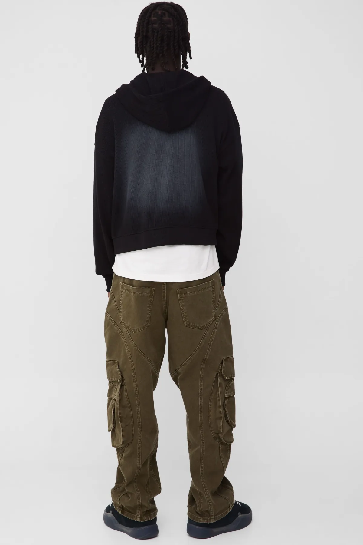boohooMAN Sweat à capuche zippé à coupe rétrécie, motif gauffré, imprimé en dégradé solaire<Homme Sweats À Capuche Et Sweatshirts|Sweats À Capuche Et Sweats