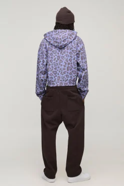 boohooMAN Sweat à capuche zippé à imprimé léopard, coupe rétrécie<Homme Sweats À Capuche Et Sweatshirts|Sweats À Capuche Et Sweats