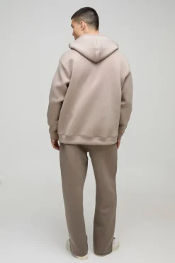 boohooMAN Sweat à capuche zippé surdimensionné Bonded Scuba<Homme Sweats À Capuche Et Sweatshirts|Sweats À Capuche Et Sweats