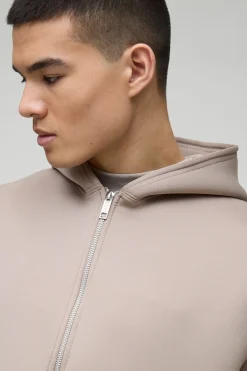 boohooMAN Sweat à capuche zippé surdimensionné Bonded Scuba<Homme Sweats À Capuche Et Sweatshirts|Sweats À Capuche Et Sweats