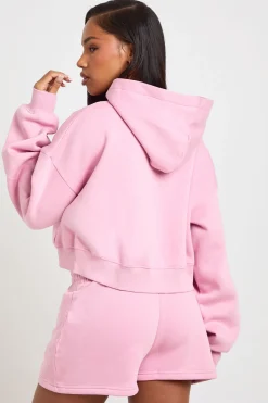 boohoo Sweat à capuche zippé surdimensionné à manches ballon et coupe boxy<Femme Basiques|Sweats À Capuche Et Sweats