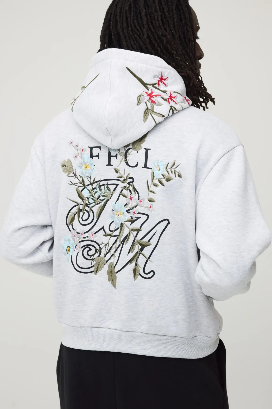 Sweat À Casynthétiqueche Ample Brodé De Motifs Floraux