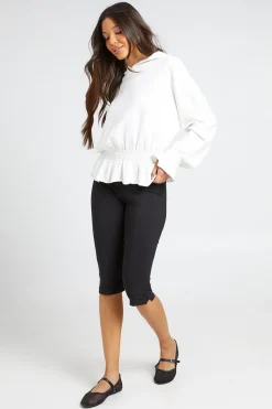 Sweat À Casynthétiqueche Avec Ourlet Et Poignets Péplum En Molleton Bouclette