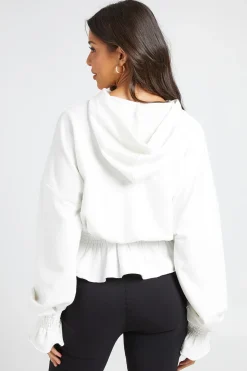 Sweat À Casynthétiqueche Avec Ourlet Et Poignets Péplum En Molleton Bouclette