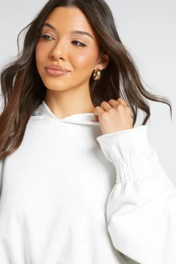 Sweat À Casynthétiqueche Avec Ourlet Et Poignets Péplum En Molleton Bouclette