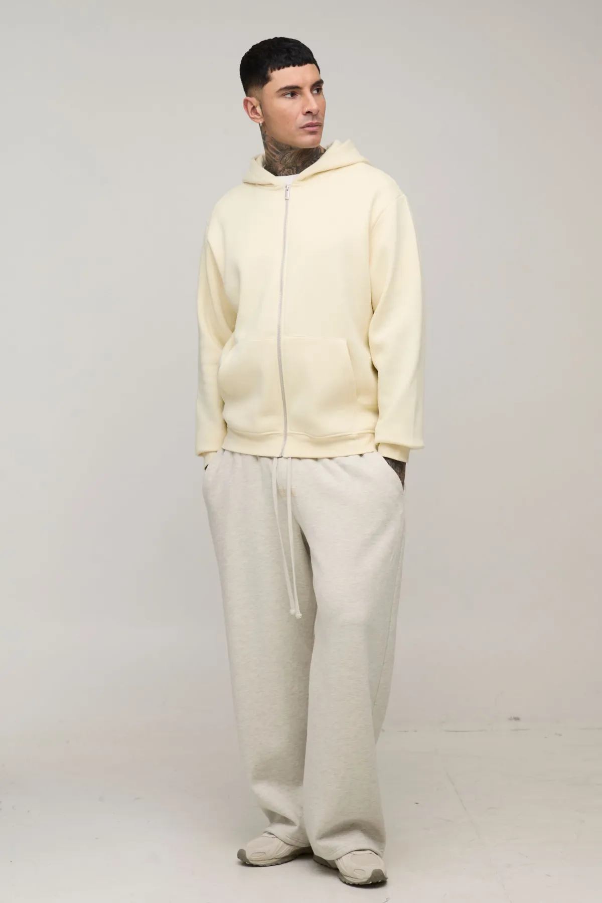 boohooMAN Sweat À Casynthétiqueche Basique Tall Regular Avec Fermeture Éclair Intégrale<Homme Tout Afficher|Sweats À Capuche Tall