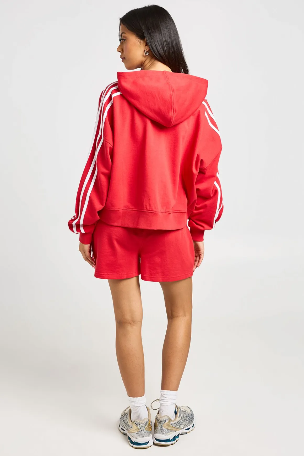 Sweat À Casynthétiqueche Boxy Zippé À Rayures