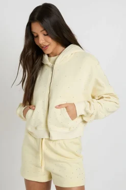 boohoo Sweat À Casynthétiqueche Boxy Zippé Clouté Effet Délavé<Femme Sweats À Capuche Et Sweats|Athleisure