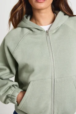 Sweat à Casynthétiqueche Boxy Zippé à Coutures Raglan