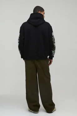 Sweat À Casynthétiqueche Broderie Florale Surdimensionnée Sur Les Manches