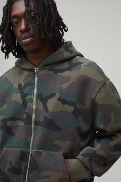 boohooMAN Sweat À Casynthétiqueche Oversize Boxy Avec Fermeture Zippée<Homme Sweats À Capuche Et Sweatshirts|Sweats À Capuche Et Sweats