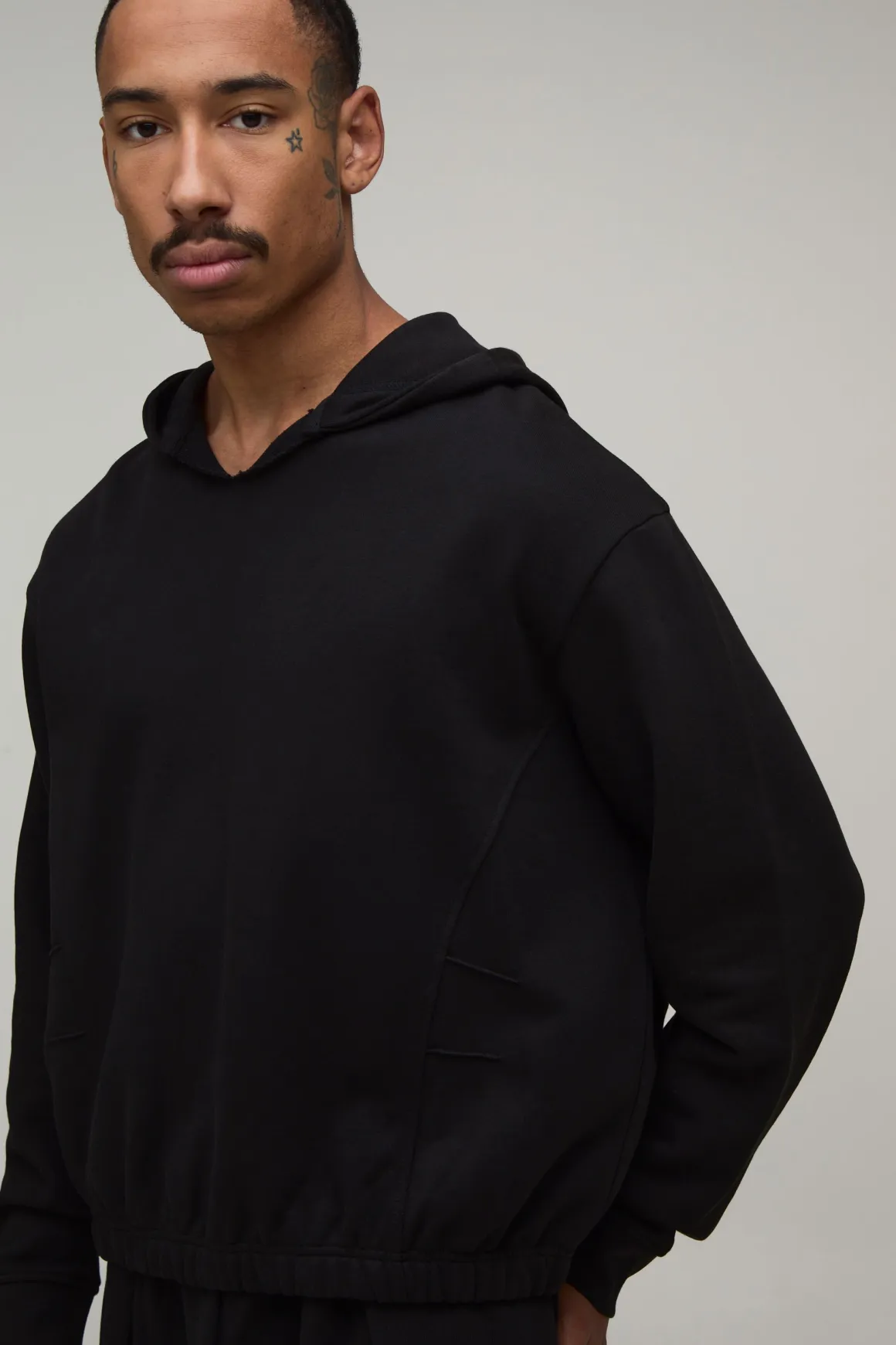 Sweat À Casynthétiqueche Col En V Oversize Boxy En Molleton Bouclette