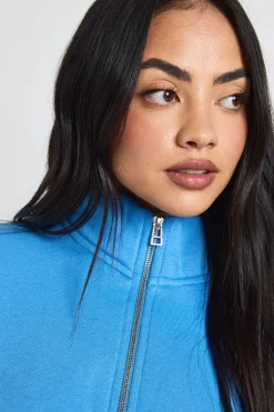 boohoo Sweat à Casynthétiqueche Col Montant Taille Cintrée avec Fermeture Éclair<Femme Sweats À Capuche Et Sweats|Sweats À Capuche Et Sweatshirts