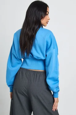 boohoo Sweat à Casynthétiqueche Col Montant Taille Cintrée avec Fermeture Éclair<Femme Sweats À Capuche Et Sweats|Sweats À Capuche Et Sweatshirts