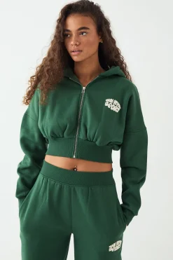 DSGN Studio Sweat à Casynthétiqueche Court Sport Imprimé Bulles avec Fermeture Éclair<Femme Sweats À Capuche Et Sweats|Dsgn Studio