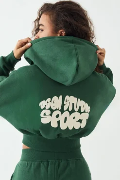 DSGN Studio Sweat à Casynthétiqueche Court Sport Imprimé Bulles avec Fermeture Éclair<Femme Sweats À Capuche Et Sweats|Dsgn Studio