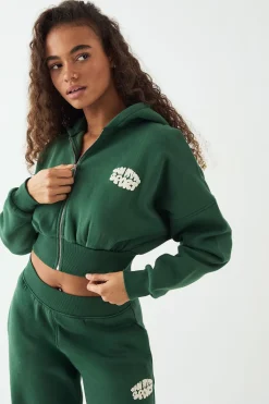 DSGN Studio Sweat à Casynthétiqueche Court Sport Imprimé Bulles avec Fermeture Éclair<Femme Sweats À Capuche Et Sweats|Dsgn Studio