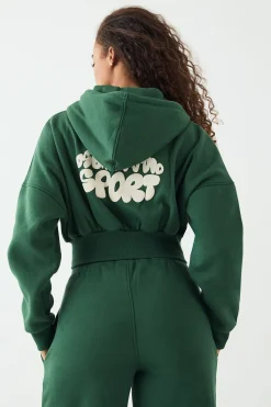 DSGN Studio Sweat à Casynthétiqueche Court Sport Imprimé Bulles avec Fermeture Éclair<Femme Sweats À Capuche Et Sweats|Dsgn Studio