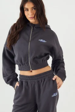 Sweat à Casynthétiqueche Court Oversize Zippé DSGN Studio Sport