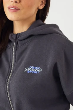 Sweat à Casynthétiqueche Court Oversize Zippé DSGN Studio Sport