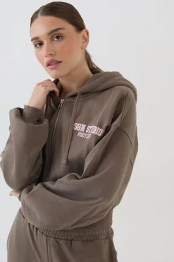 DSGN Studio Sweat À Casynthétiqueche Court Boxy Zippé Avec Appliqué<Femme Sweats À Capuche Et Sweats|Dsgn Studio