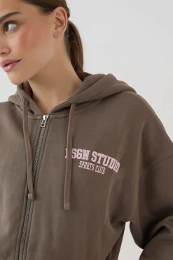 DSGN Studio Sweat À Casynthétiqueche Court Boxy Zippé Avec Appliqué<Femme Sweats À Capuche Et Sweats|Dsgn Studio