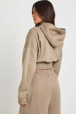 boohoo Sweat à Casynthétiqueche Court Double Zip Taille Cintrée<Femme Sweats À Capuche Et Sweats|Athleisure