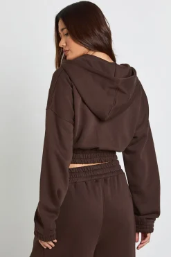 Sweat à Casynthétiqueche Court Double Zip Taille Cintrée