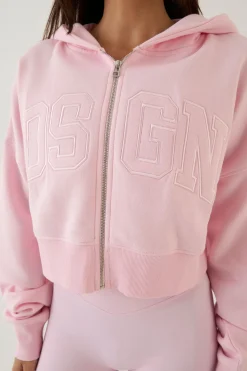 Sweat À Casynthétiqueche Court Boxy Zippé Avec Appliqué Collegiate Dsgn Studio