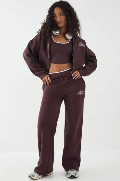 Sweat à Casynthétiqueche Court DSGN Studio Contrast Script Boxy Crop avec Zip