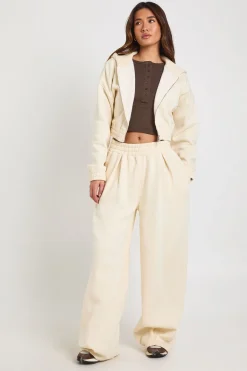 Sweat à Casynthétiqueche Court Double Zip Taille Cintrée
