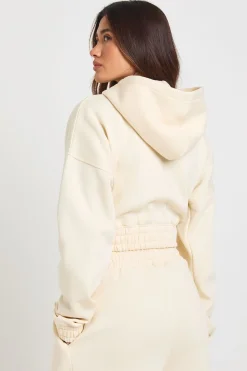 Sweat à Casynthétiqueche Court Double Zip Taille Cintrée
