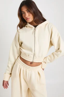 Sweat à Casynthétiqueche Court Double Zip Taille Cintrée