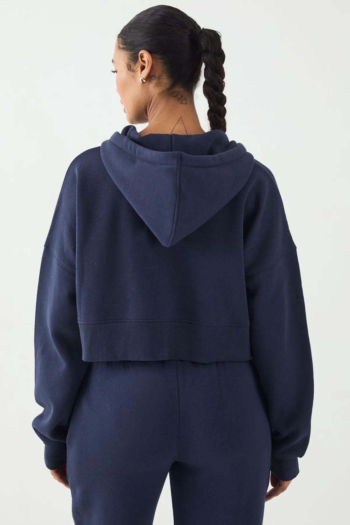 DSGN Studio Sweat à Casynthétiqueche Court Boxy avec Cordon Contrastant<Femme Sweats À Capuche Et Sweats|Dsgn Studio
