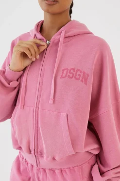 Sweat À Casynthétiqueche Court Boxy Zippé 100% Coton Overdyed Dsgn Studio