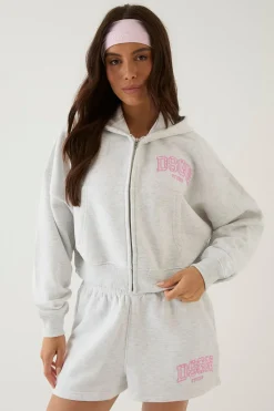 DSGN Studio Sweat À Casynthétiqueche Court Boxy Zippé Avec Appliqué Vichy<Femme Sweats À Capuche Et Sweatshirts|Dsgn Studio