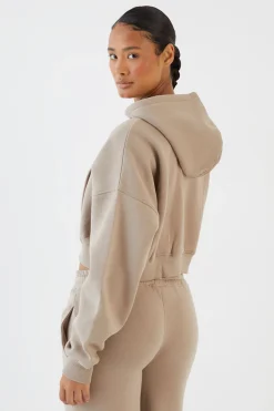 Sweat À Casynthétiqueche Court Boxy Avec Zip Et Appliqué Dsgn Studio